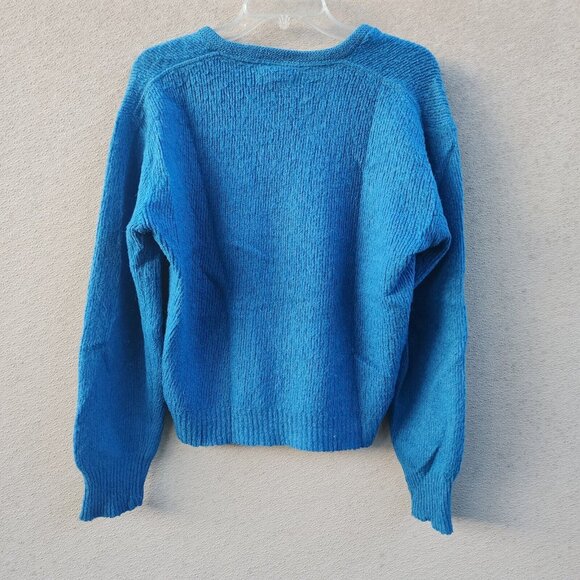 Rob Scot Sweater Women's Medium Blue Long Sleeve‎ Custom Knit Gold Label Vintage - Picture 3 of 3